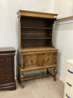 ANTIQUE KITCHEN CABINET & HUTCH - ONE PIECE