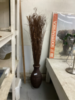 WICKER VASE W/ REEDS