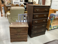 5-DRAWER DRESSER AND 2-DRAWER SIDE TABLE