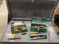 2 GREEN TOOL BOXES W/CONTENTS