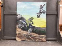 MOTORCROSS OIL PICTURE ON CANVAS