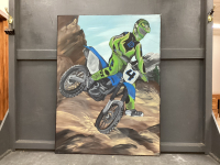 MOTOCROSS OIL PICTURE ON CANVAS