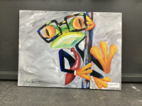 FUNKY FROG PICTURE ON CANVAS