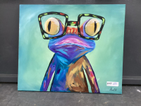 FUNKY FROG PAINTING ON CANVAS