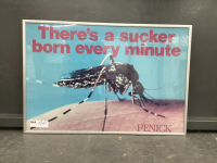 "THERE'S A SUCKER BORN EVERY MINUTE" MOSQUITO PICTURE