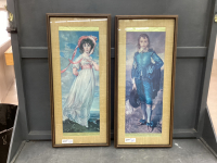 (2) PICTURES - BLUE BOY & PINK GIRL