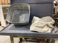GALVANIZED WASH BIN & CANVAS BAG