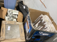 ONE CASE OF FLOOR CERAMIC TILES 12&rdquo; X 12&rdquo; + ASSORTED BACKSPLASH TILES