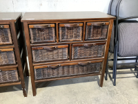 STORAGE CABINET W/ 6-WICKER DRAWERS