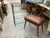 VINYL TOP STOOL AND METAL SHOE RACK - 3