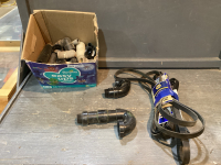 BOX W/ BELTS AND PLUMBING FITTINGS