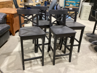 (4) COUNTER HEIGHT WOOD CHAIRS