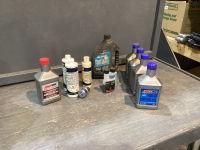 BOX W/ MOTORCYCLE /ATV COOLANT, AIR COMPRESSOR OIL, AIR TOOL OIL, MOTOR OIL