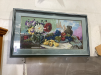 NEEDLEPOINT PICTURE W/ GREY FRAME