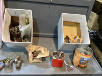 (2) BOXES - NAILS, SCREWS, BOLTS, HOOKS, RECEIVER BALLS