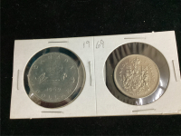 CANADA 1969 DOLLAR & 50 CENT PIECE