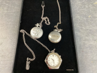 (3) POCKET WATCHES W/ CHAINS