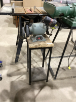 GRINDER MOUNTED ON STAND WITH LIGHT