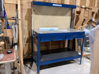 MASTERCRAFT METAL WORK TABLE W/ PEG BOARD & (2) DRAWERS