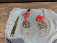 (2) SMALL COMPASSES + SMALL KNIFE