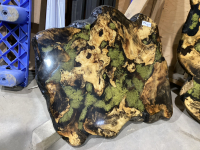 EPOXY TABLE TOP W/BUCKEYE BURL LIVE EDGE WOOD