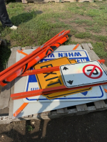 Pallet of Signs and tripods