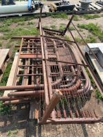 Pallet of antique steel bed frames, cot, headboards rails
