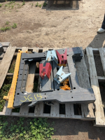 Two plastic sawhorses/2 x 4 sawhorse clamps