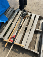Pallet of yard tools