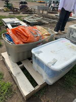 Two tubs of tarps