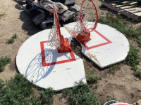 2 WOOD BASKETBALL BACKBOARDS