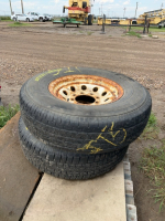 Pair of trailer tires on 8 bolt steel rims