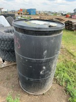 45 gallon poly barrel with lid