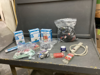 CHRISTMAS LIGHTS, MISC CABLES, POWER BAR,