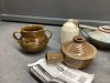 FLAT W/ SMALL POTTERY VASES, TEA POT, JUG, MICROWAVE STEAMER - 2