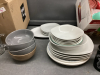 3 BOXES OF DISHES & FOOD STORAGE - 3