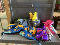 BOX OF INFANT AND CHILD LIFE JACKETS