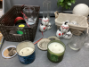 (2) BOXES W/ DECOR & ASSORTED GLASSWARE - 2