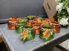 (2) BOXES W/ FLORAL DECOR, (12) GLASS CANDLE HOLDERS - 2