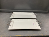(2) WHITE SERVING TRAYS W/ HANDLES