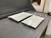 (2) WHITE SERVING TRAYS W/ HANDLES - 2