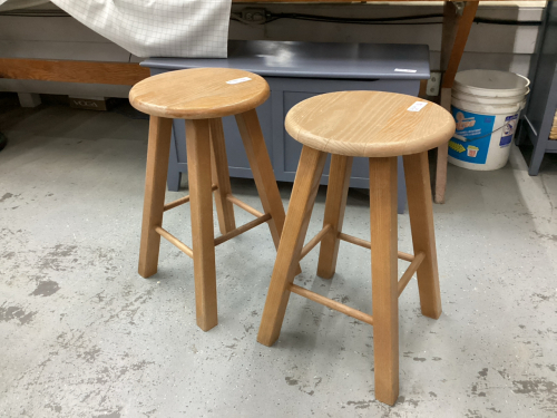 (2) WOOD STOOLS