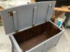 GREY PAINTED CHEST W/ BLANKET & DUFFELL BAG - 2
