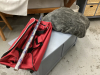 GREY PAINTED CHEST W/ BLANKET & DUFFELL BAG - 3