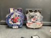 BOX OF HOCKEY COLLECTIBLES - TIM HORTONS MINI STICKS, PAUL ANDERSON, HOLTE,AND HELLEBUYCK FIGURINES, MINI HOCKEY STICKS - 4