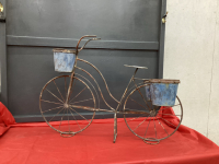 METAL DECOR BIKE W/ (3) SMALL PLANT HOLDERS