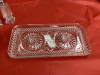 (3) PINWHEEL CRYSTAL PIECES - SMALL BUTTER DISH, PLATTER & GLASS SALT & PEPPER - 2
