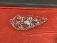 PINWHEEL CRYSTAL DIVIDED PICKLE DISH