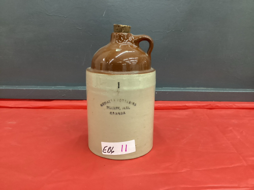 SMALL MEDALTA POTTERIES WHISKEY JUG - 1/2 GALLON