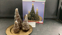 GLITTER TREE CANDLE SET